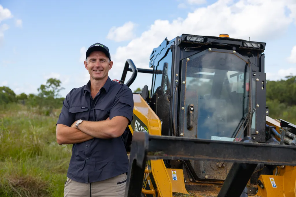 Vegetation management equipment and operator on site